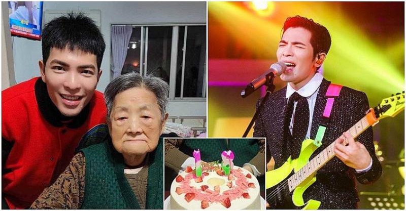 真正的偶像，蕭敬騰捧蛋糕唱生日歌驚喜現身為，95歲鐵粉慶生：溫馨畫面曝光