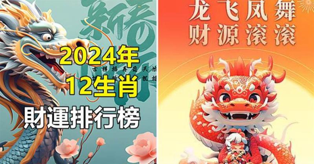 2024年12生肖財運排行榜