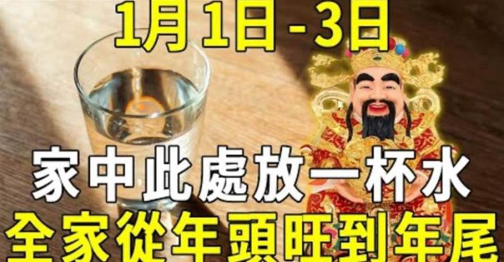 風水先生悄悄告訴我：新年1月1日-3日，家裡這個地方放一杯水，讓你全家從年頭旺到年尾！簡單方便還不用花一分錢！