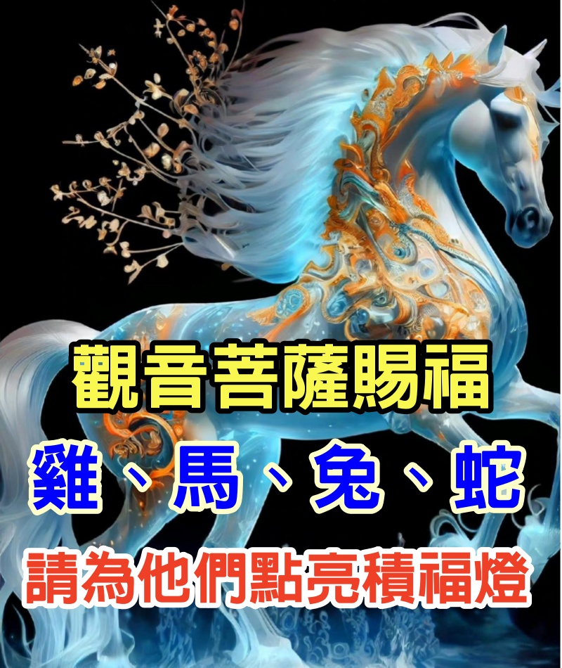 你家有屬「雞、馬、兔、蛇」的人嗎！今日觀音菩薩賜福　請為他們點亮積福燈~好運三十年